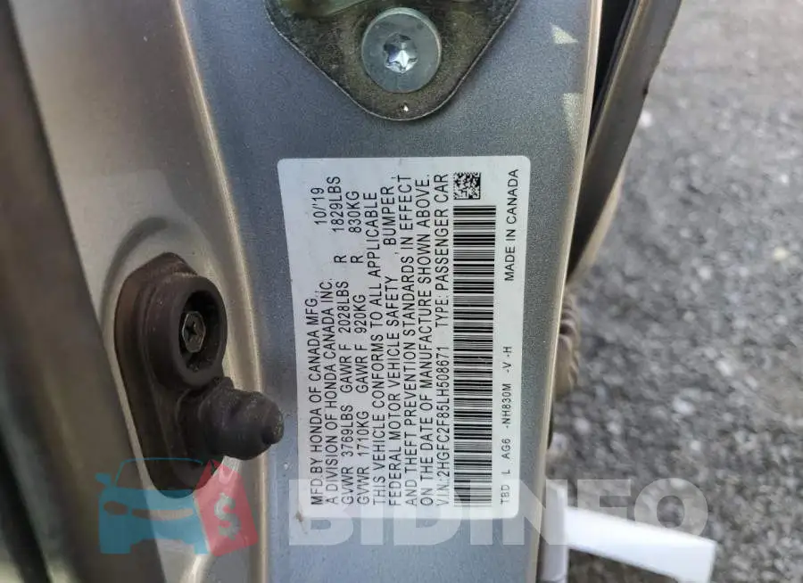 2HGFC2F85LH508671 Photo# 12