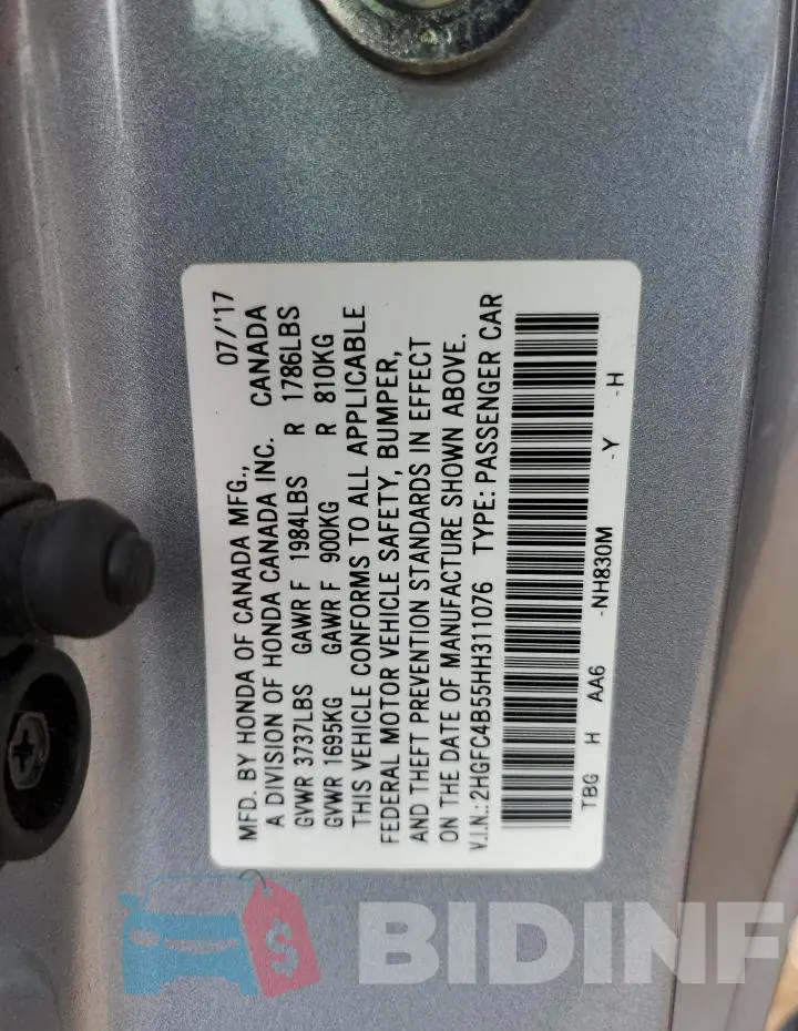 2HGFC4B55HH311076 Photo# 12