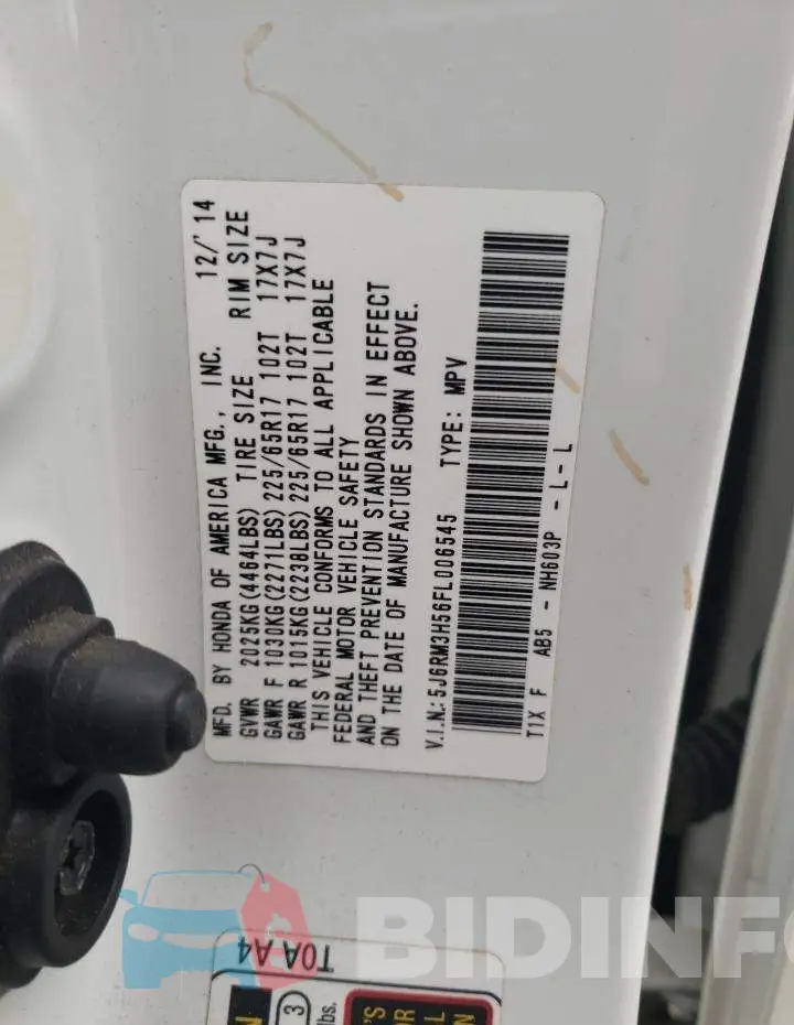 5J6RM3H56FL006545 Photo# 14