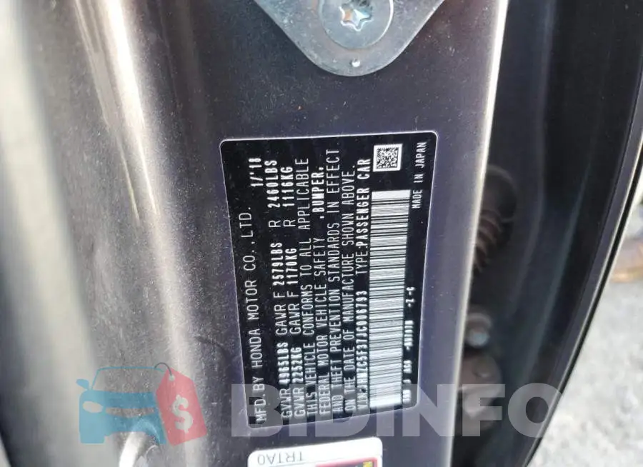 JHMZC5F37JC006793 Photo# 12