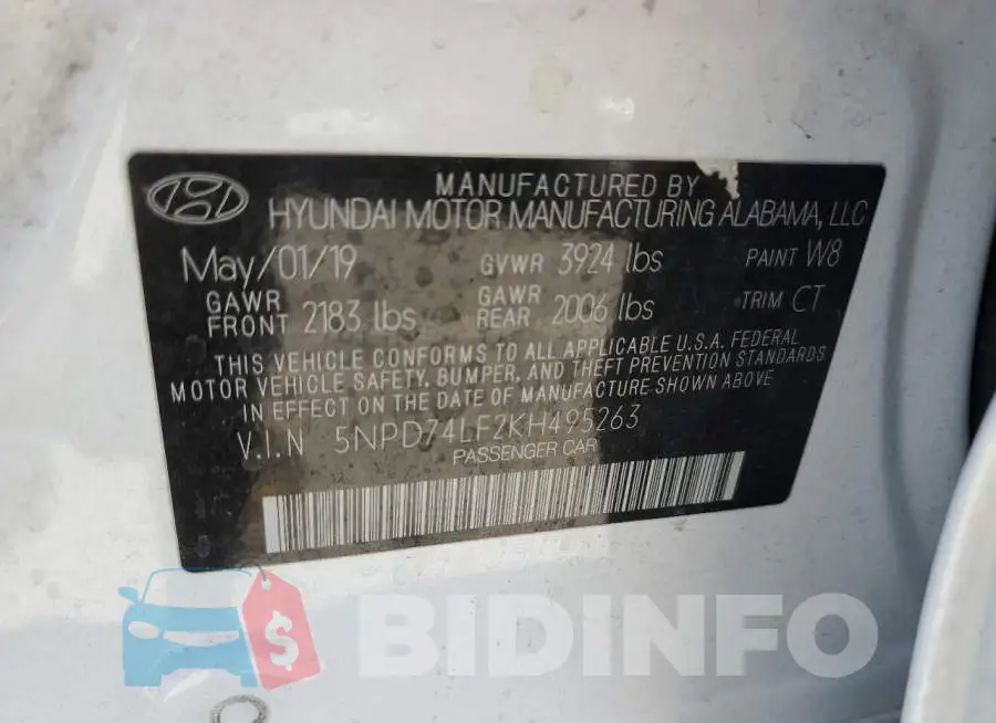 5NPD74LF2KH495263 Photo# 12