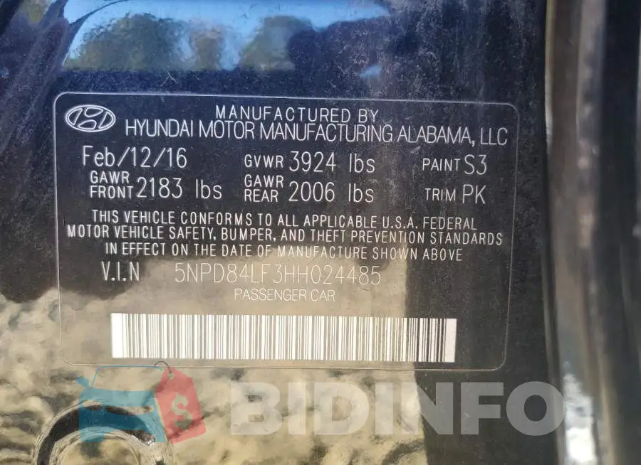 5NPD84LF3HH024485 Photo# 13