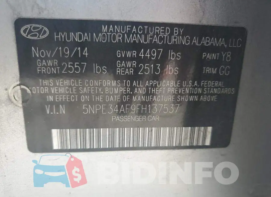 5NPE34AF9FH137537 Photo# 12