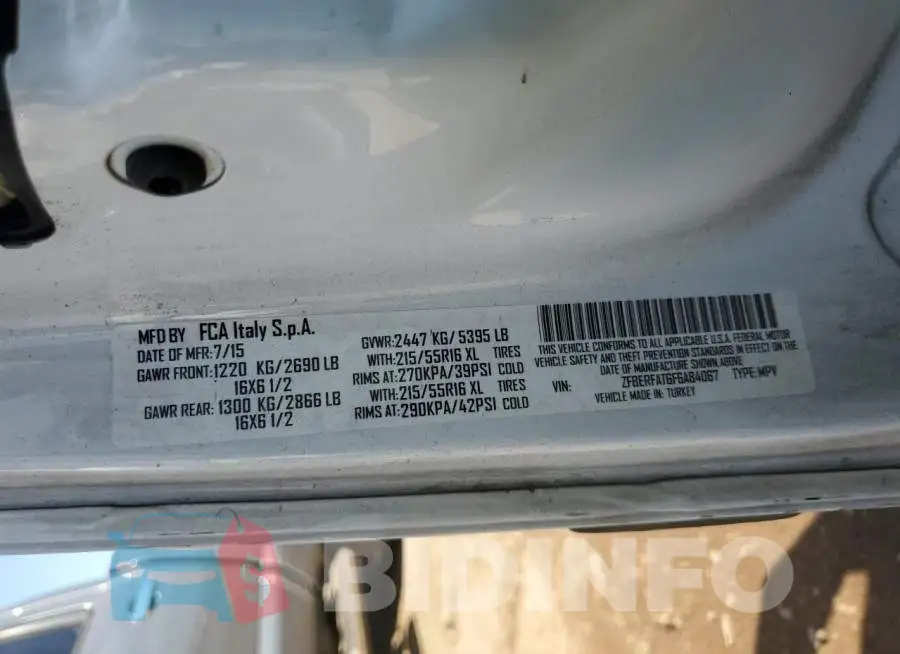 ZFBERFAT6F6A84067 Photo# 12
