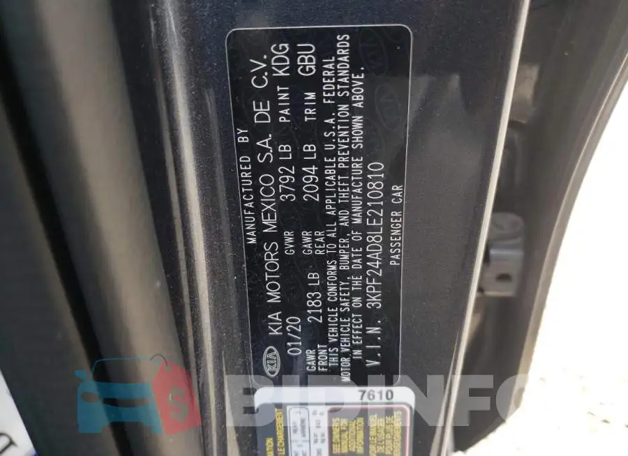 3KPF24AD8LE210810 Photo# 12
