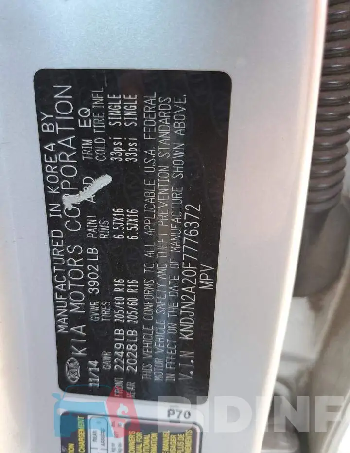 KNDJN2A20F7776372 Photo# 12