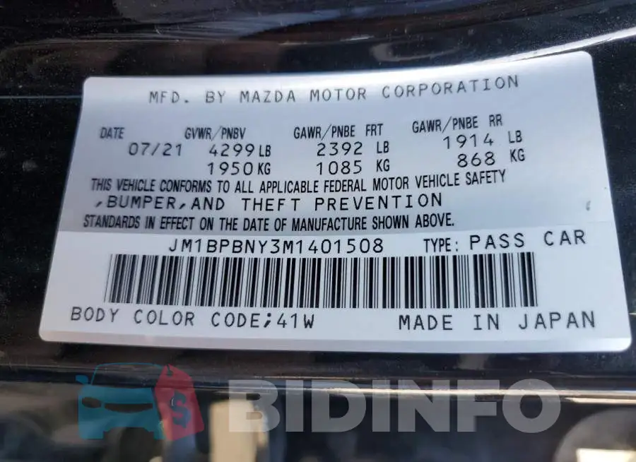 JM1BPBNY3M1401508 Photo# 12