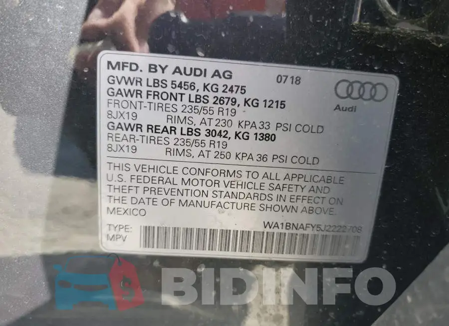 WA1BNAFY5J2222708 Photo# 13
