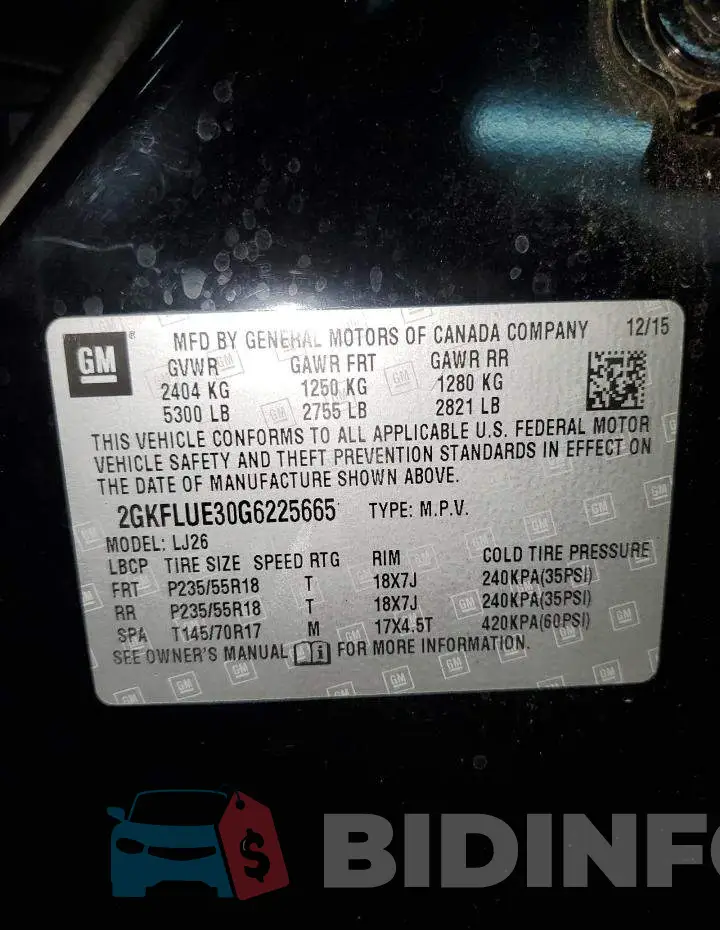 2GKFLUE30G6225665 Photo# 13
