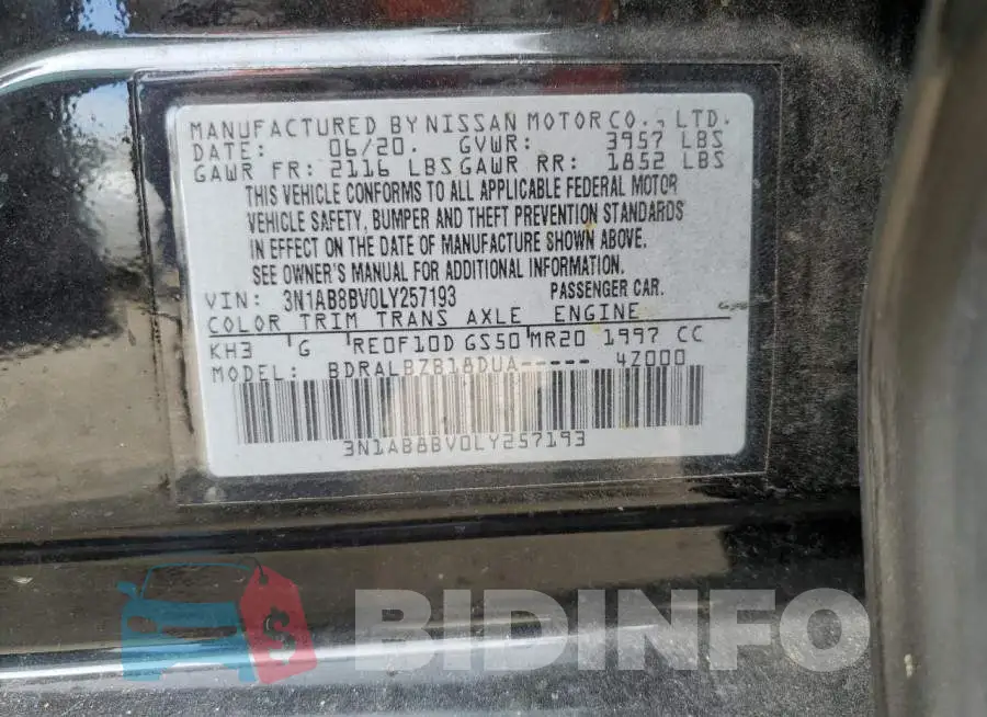 3N1AB8BV0LY257193 Photo# 12
