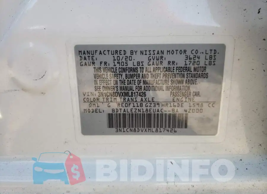 3N1CN8DVXML817426 Photo# 12