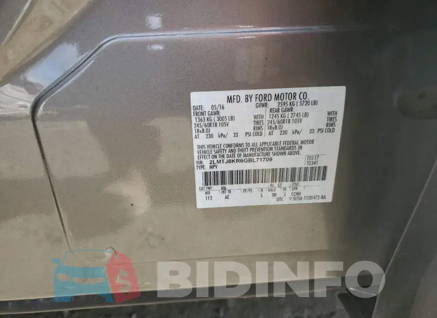 2LMTJ8KR6GBL71709 Photo# 13