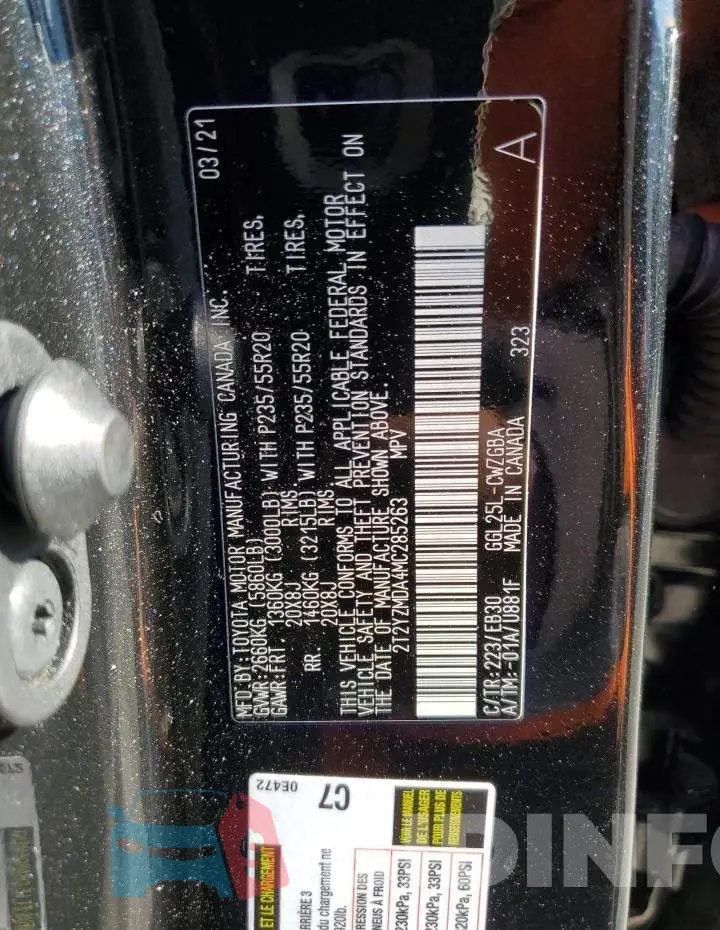 2T2YZMDA4MC285263 Photo# 13
