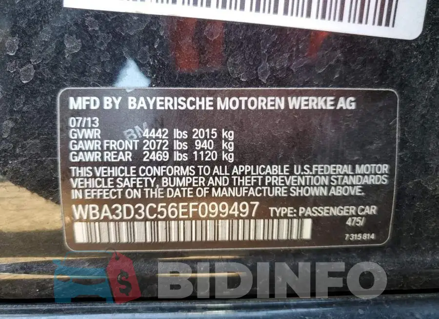 WBA3D3C56EF099497 Photo# 12