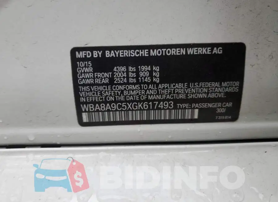 WBA8A9C5XGK617493 Photo# 13