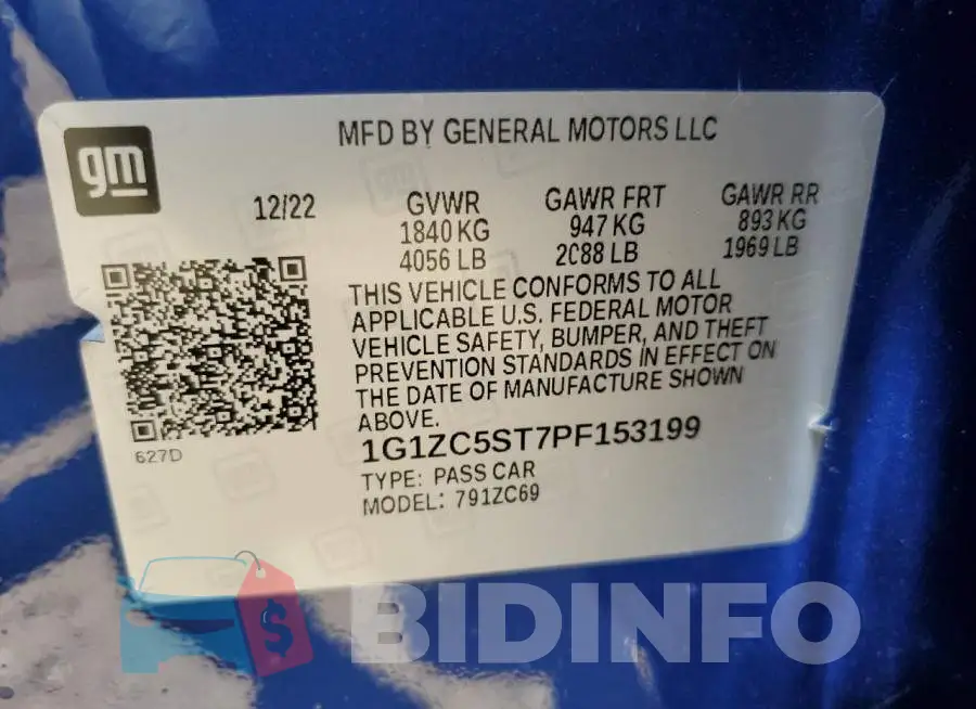 1G1ZC5ST7PF153199 Photo# 12