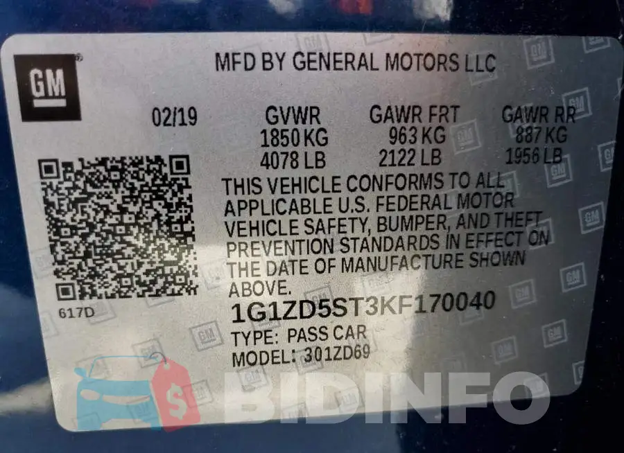 1G1ZD5ST3KF170040 Photo# 12