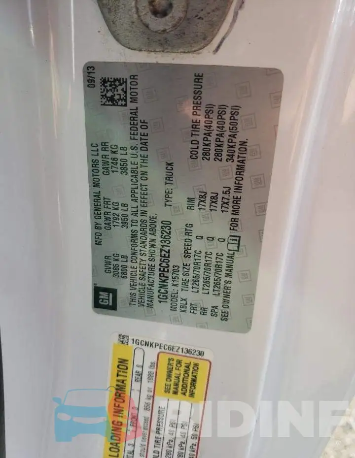 1GCNKPEC6EZ136230 Photo# 12