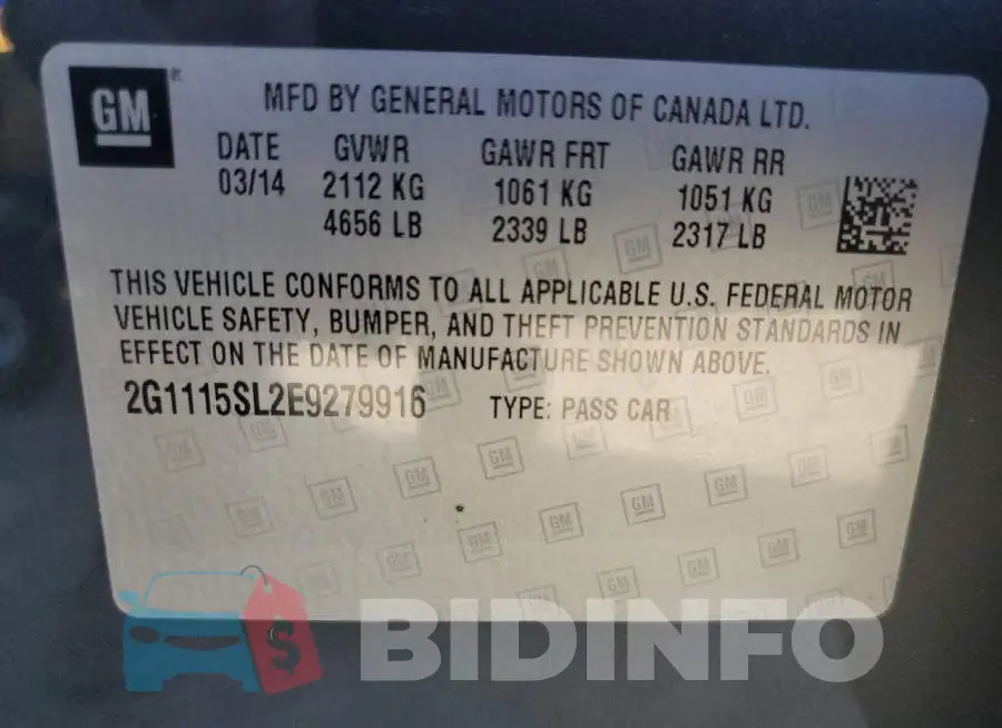 2G1115SL2E9279916 Photo# 12