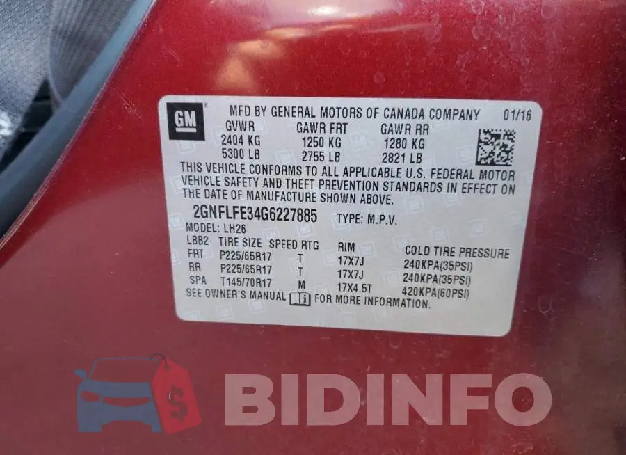 2GNFLFE34G6227885 Photo# 12