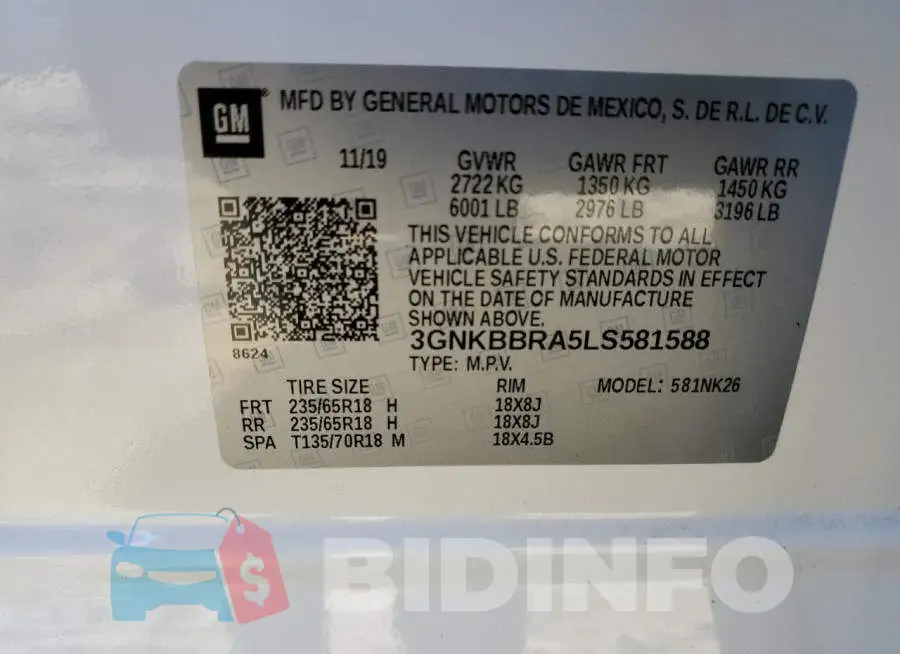 3GNKBBRA5LS581588 Photo# 13
