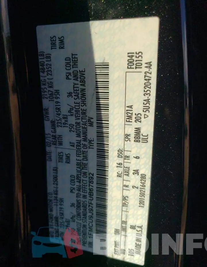 1FMCU9J97FUB67892 Photo# 13