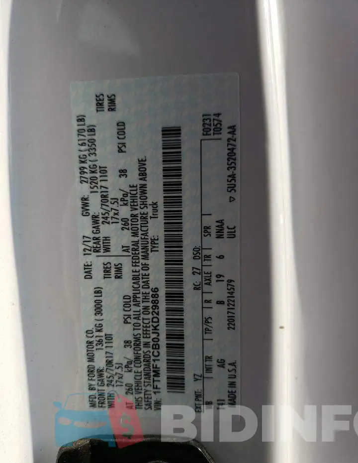1FTMF1CB0JKD29886 Photo# 10