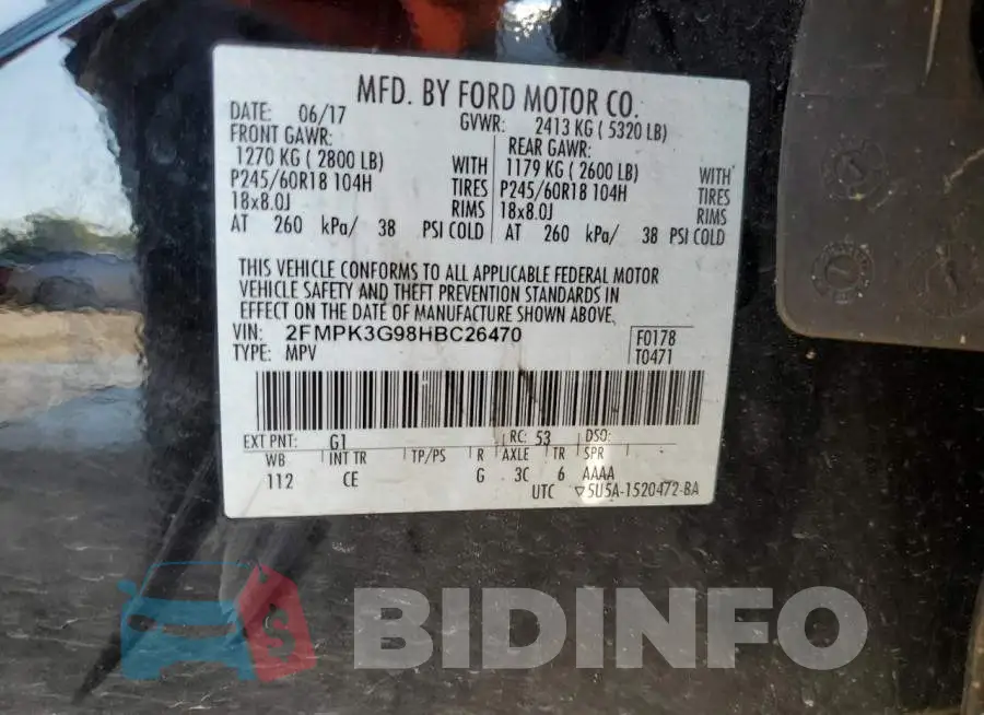 2FMPK3G98HBC26470 Photo# 13