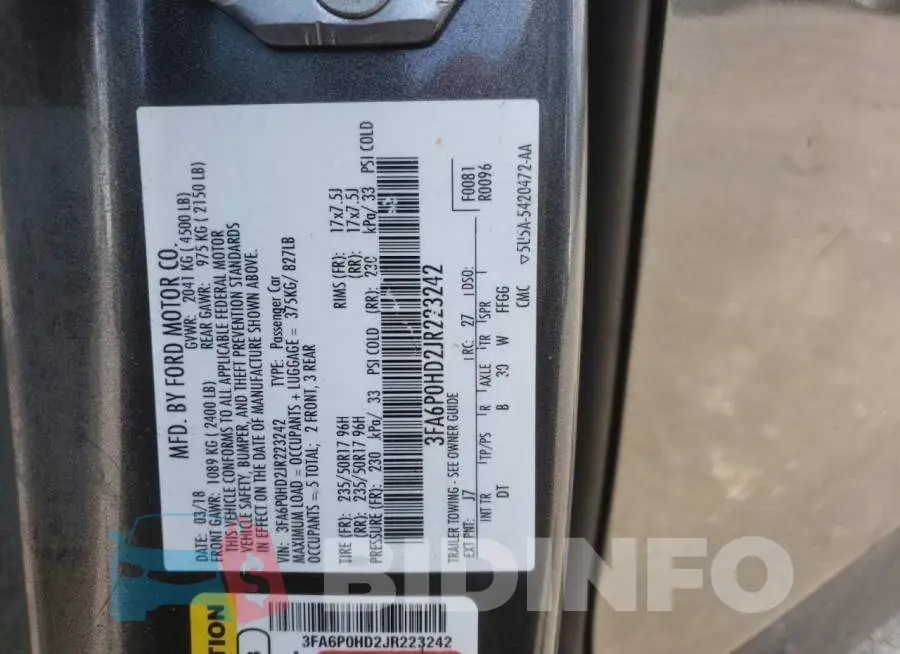 3FA6P0HD2JR223242 Photo# 12