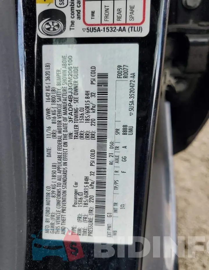3FADP4BJ3GM206100 Photo# 12