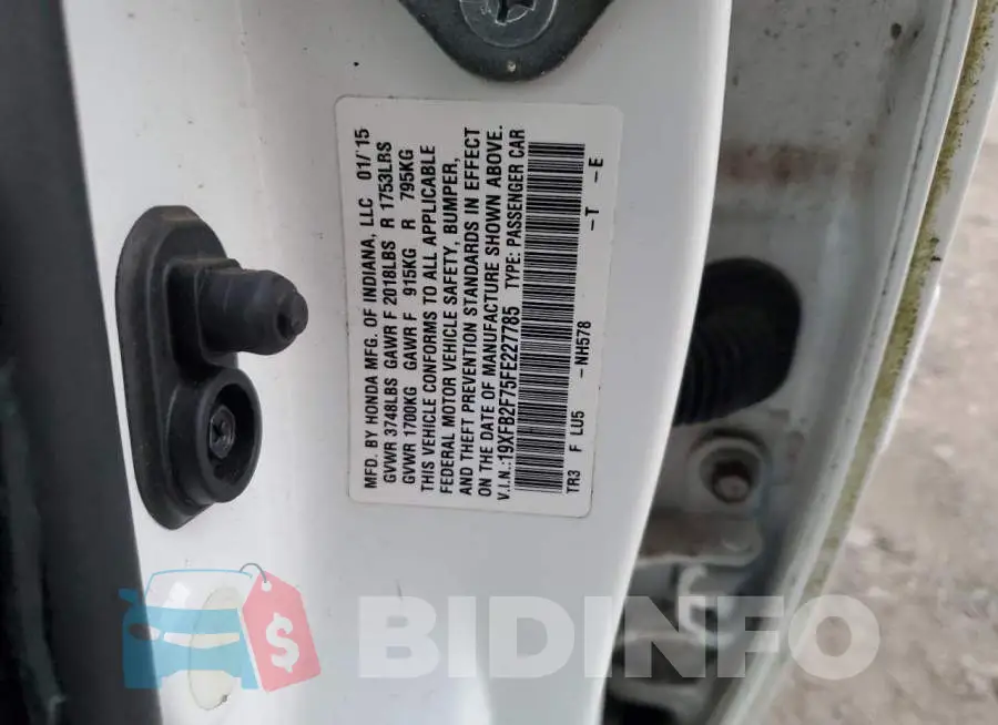 19XFB2F75FE227785 Photo# 12