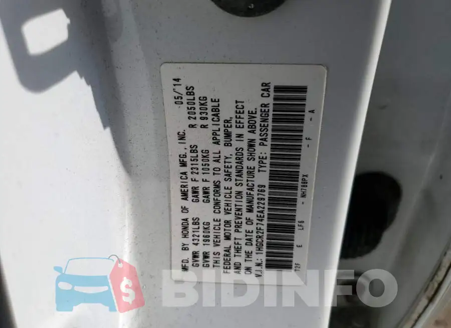 1HGCR2F74EA229769 Photo# 13