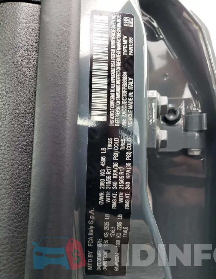 ZACCJBCT6FPB86884 Photo# 13