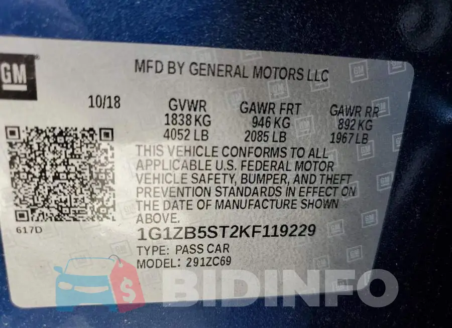 1G1ZB5ST2KF119229 Photo# 12