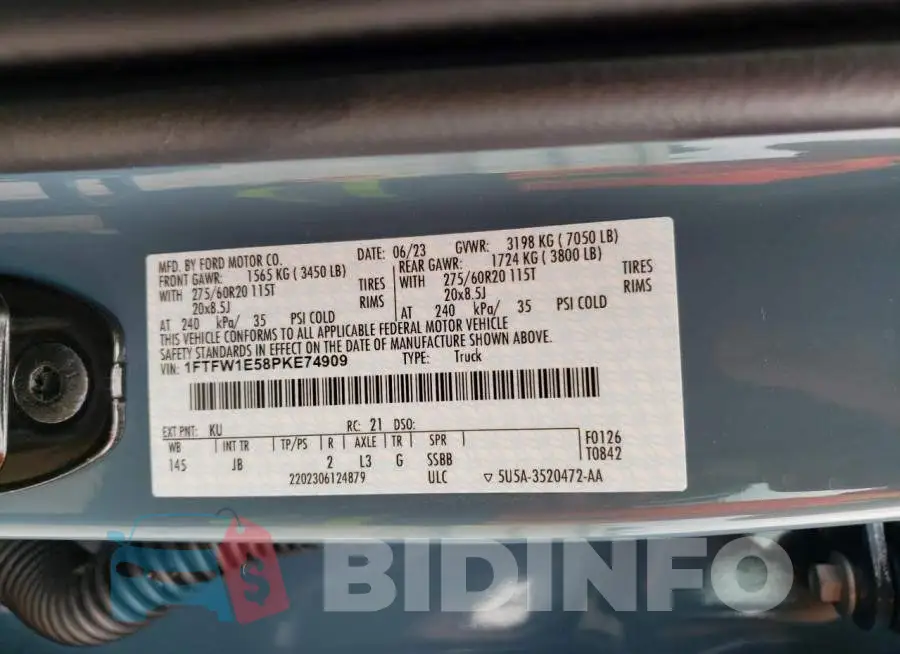 1FTFW1E58PKE74909 Photo# 13