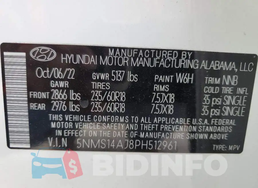 5NMS14AJ8PH512961 Photo# 14