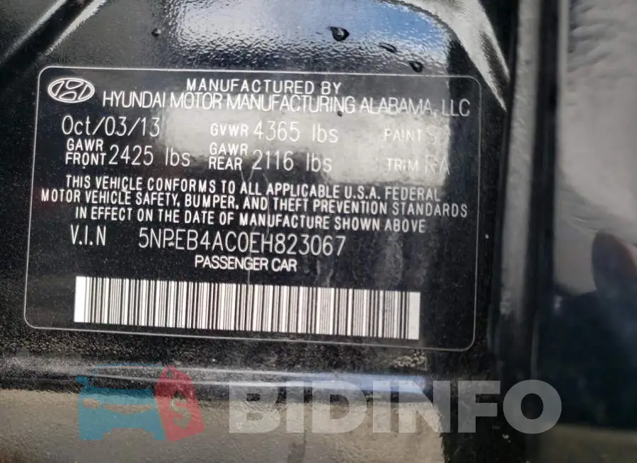 5NPEB4AC0EH823067 Photo# 12