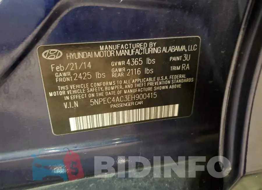 5NPEC4AC3EH900415 Photo# 12