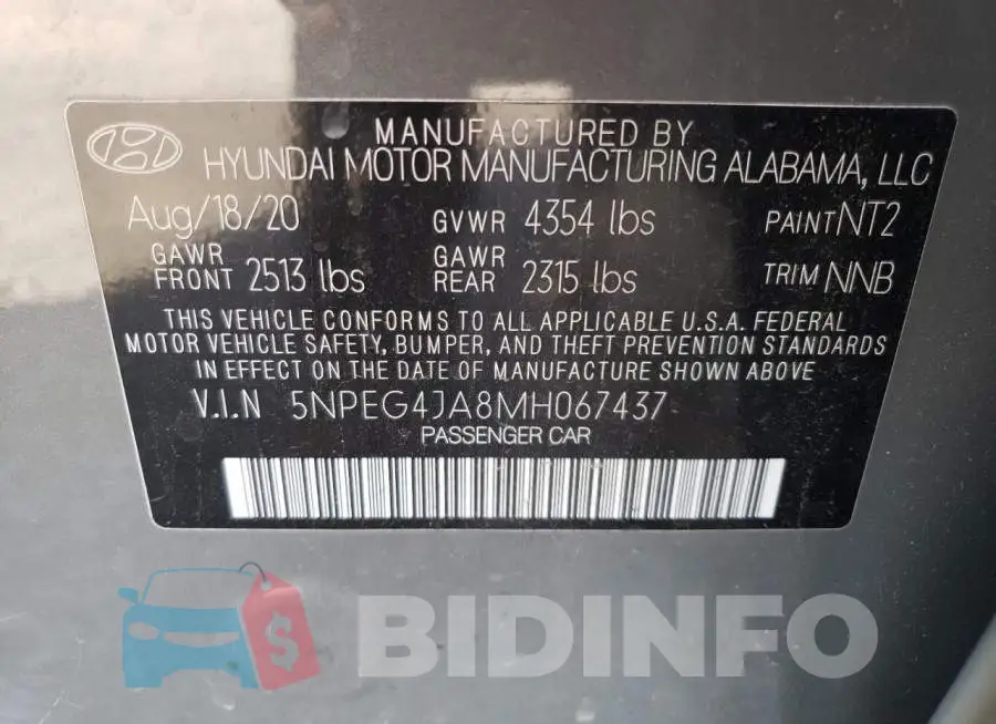 5NPEG4JA8MH067437 Photo# 13