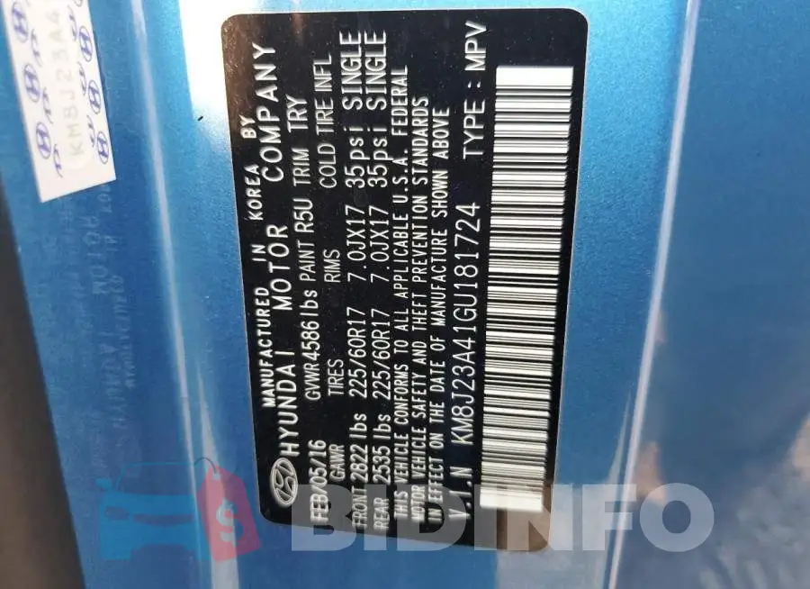 KM8J23A41GU181724 Photo# 12