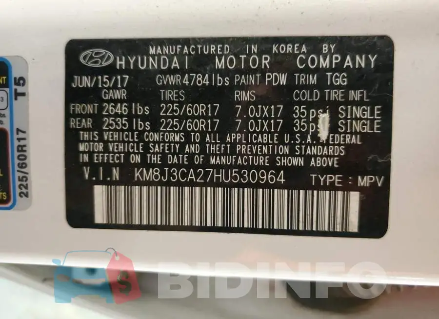 KM8J3CA27HU530964 Photo# 13