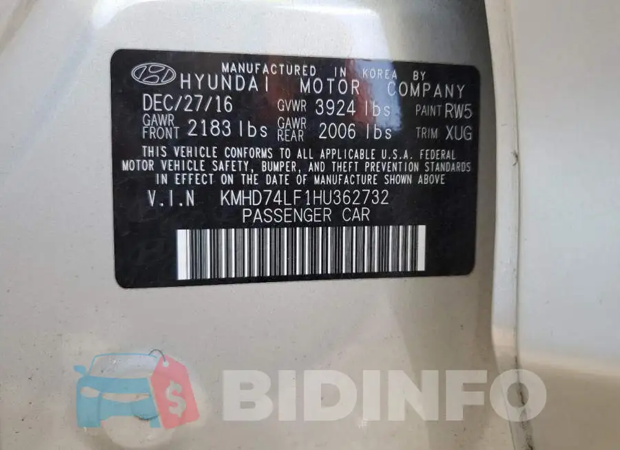 KMHD74LF1HU362732 Photo# 13