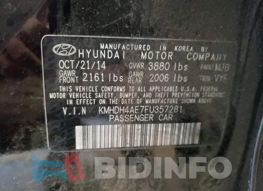 KMHDH4AE7FU357281 Photo# 12