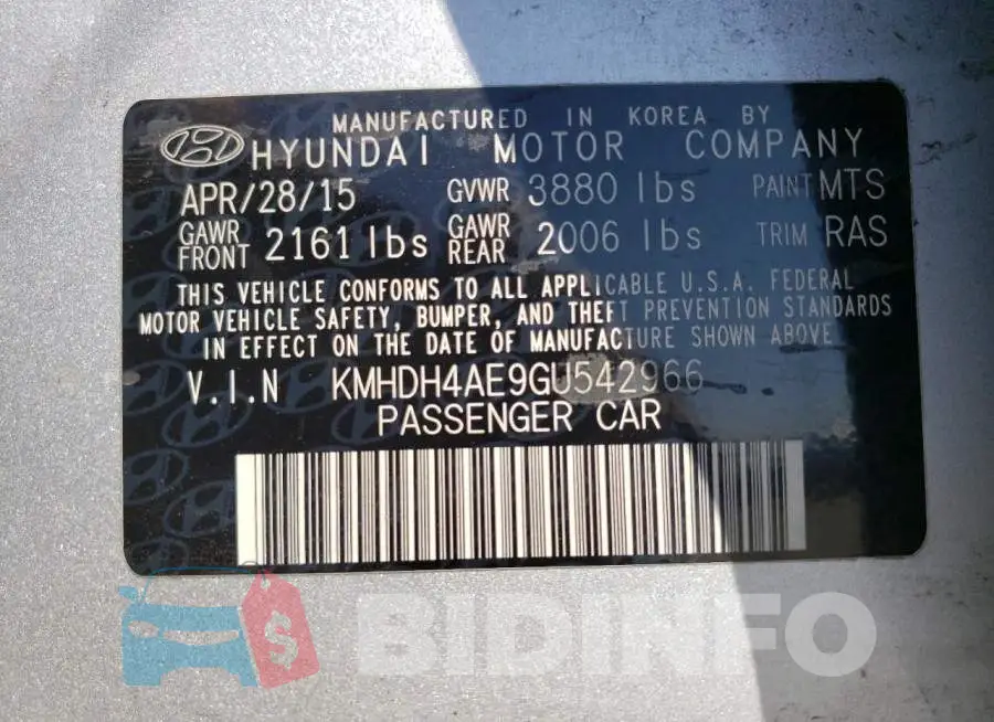 KMHDH4AE9GU542966 Photo# 12