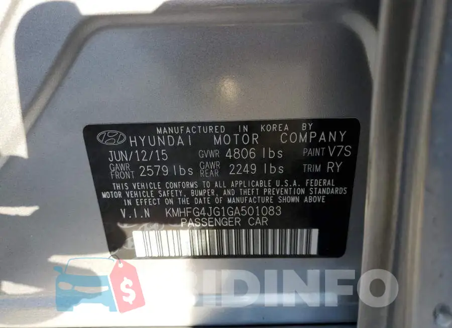 KMHFG4JG1GA501083 Photo# 12