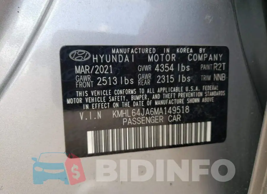KMHL64JA6MA149518 Photo# 12