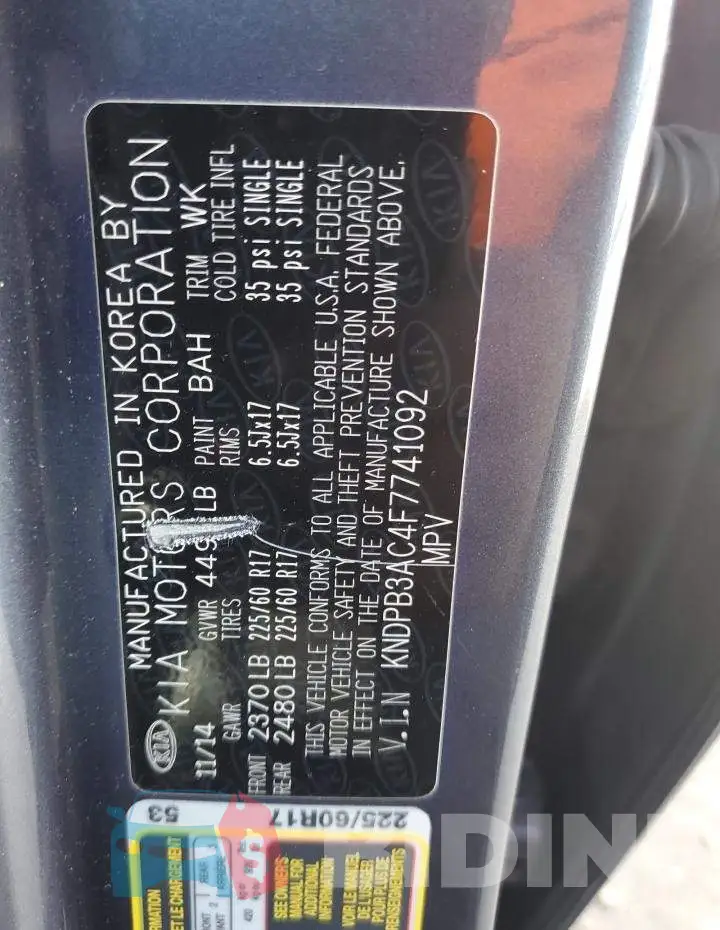 KNDPB3AC4F7741092 Photo# 13