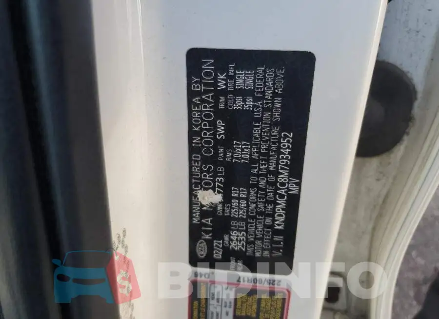 KNDPMCAC8M7934952 Photo# 13