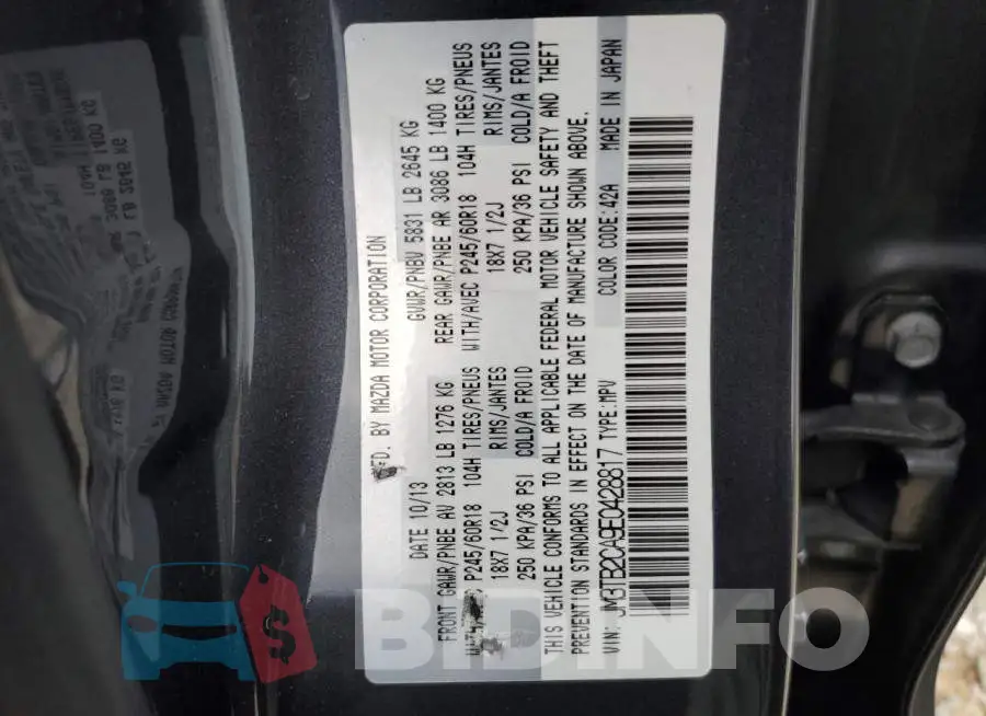 JM3TB2CA9E0428817 Photo# 13