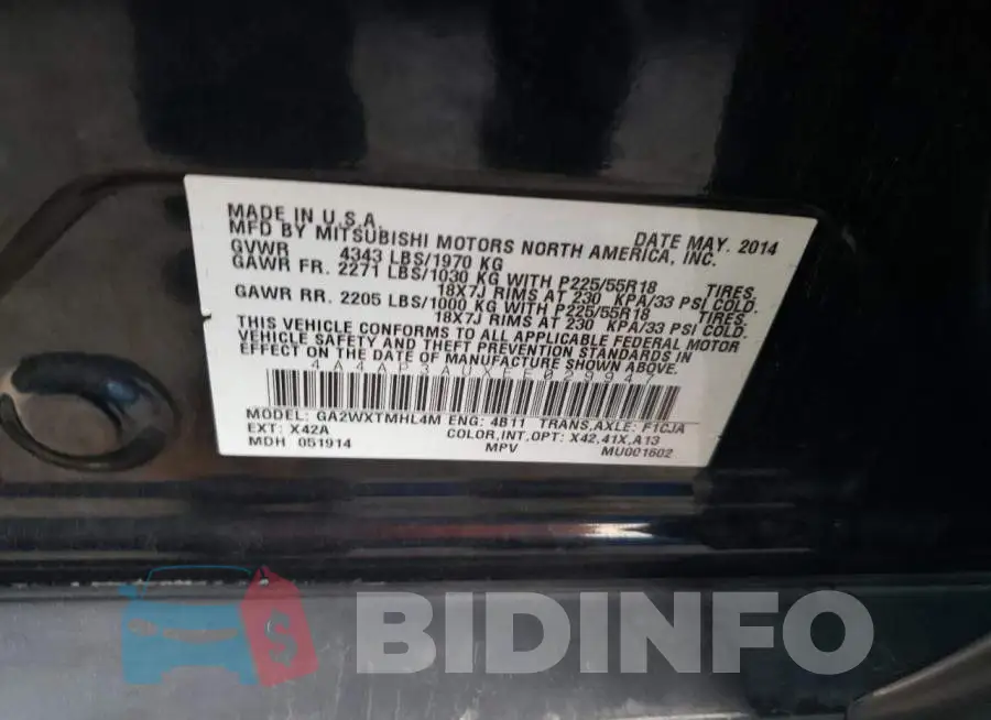 4A4AP3AUXEE029947 Photo# 12